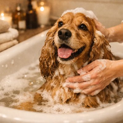 Bath and blow dry at The Grooming Boutique